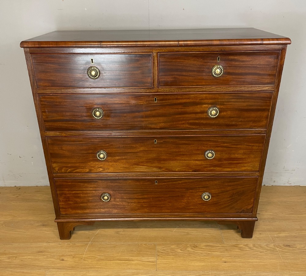 C19TH mahogany 4 height chest of drawers on bracket feet  View V