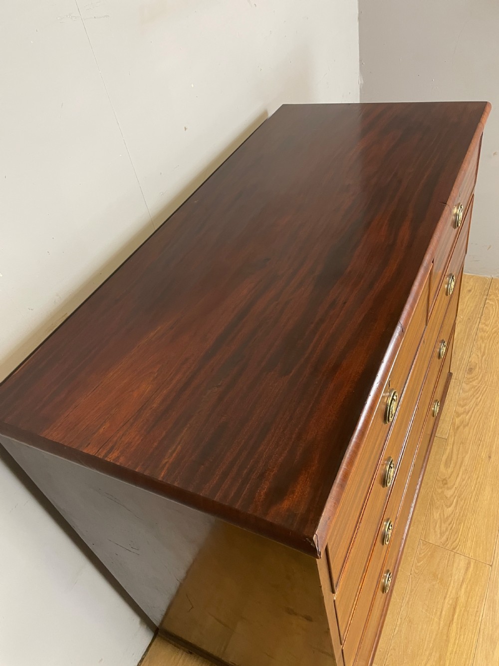 C19TH mahogany 4 height chest of drawers on bracket feet  View VII