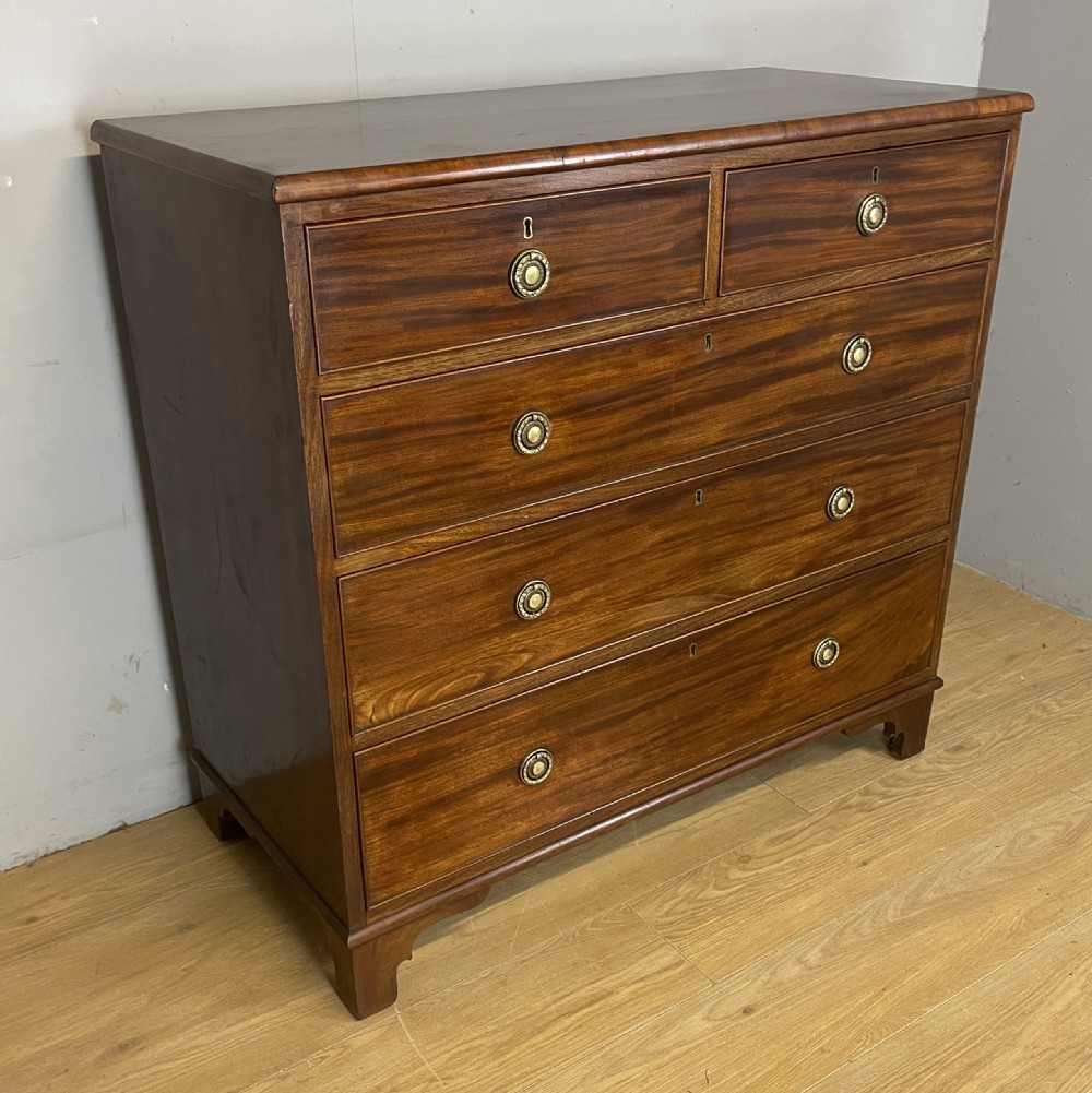 C19TH mahogany 4 height chest of drawers on bracket feet  View XII