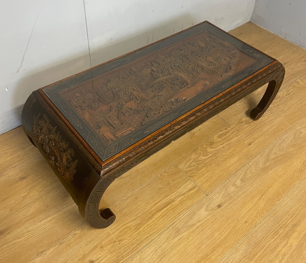 Antique hand carved Kang opium bed coffee table  View X