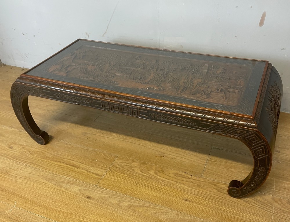 Antique hand carved Kang opium bed coffee table  View XIII