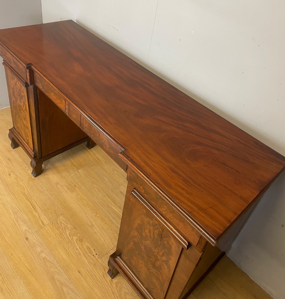 Regency flame mahogany twin pedestal sideboard circa 1825 View V