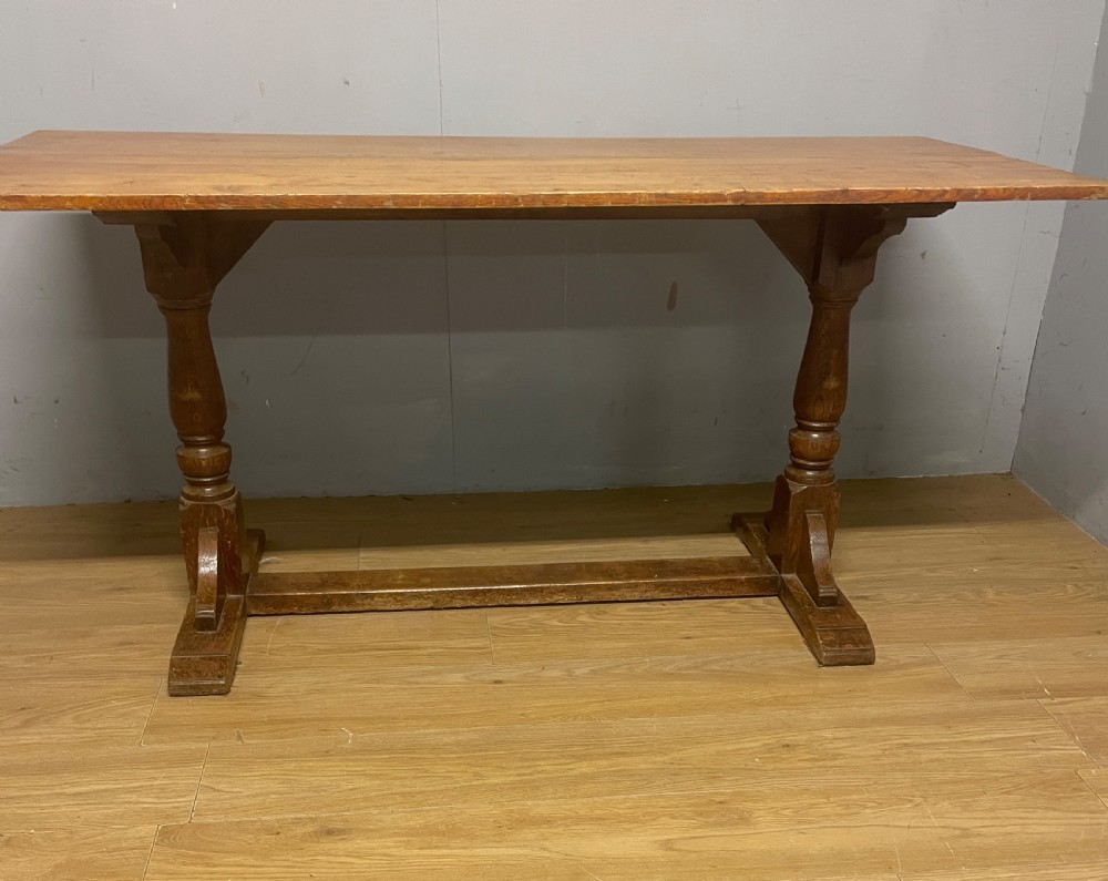 Arts and crafts oak refectory table circa 1910  View XII