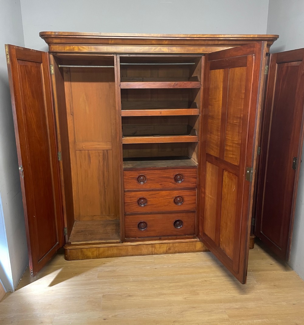 Country House satin birch triple wardrobe circa 1880 View VI