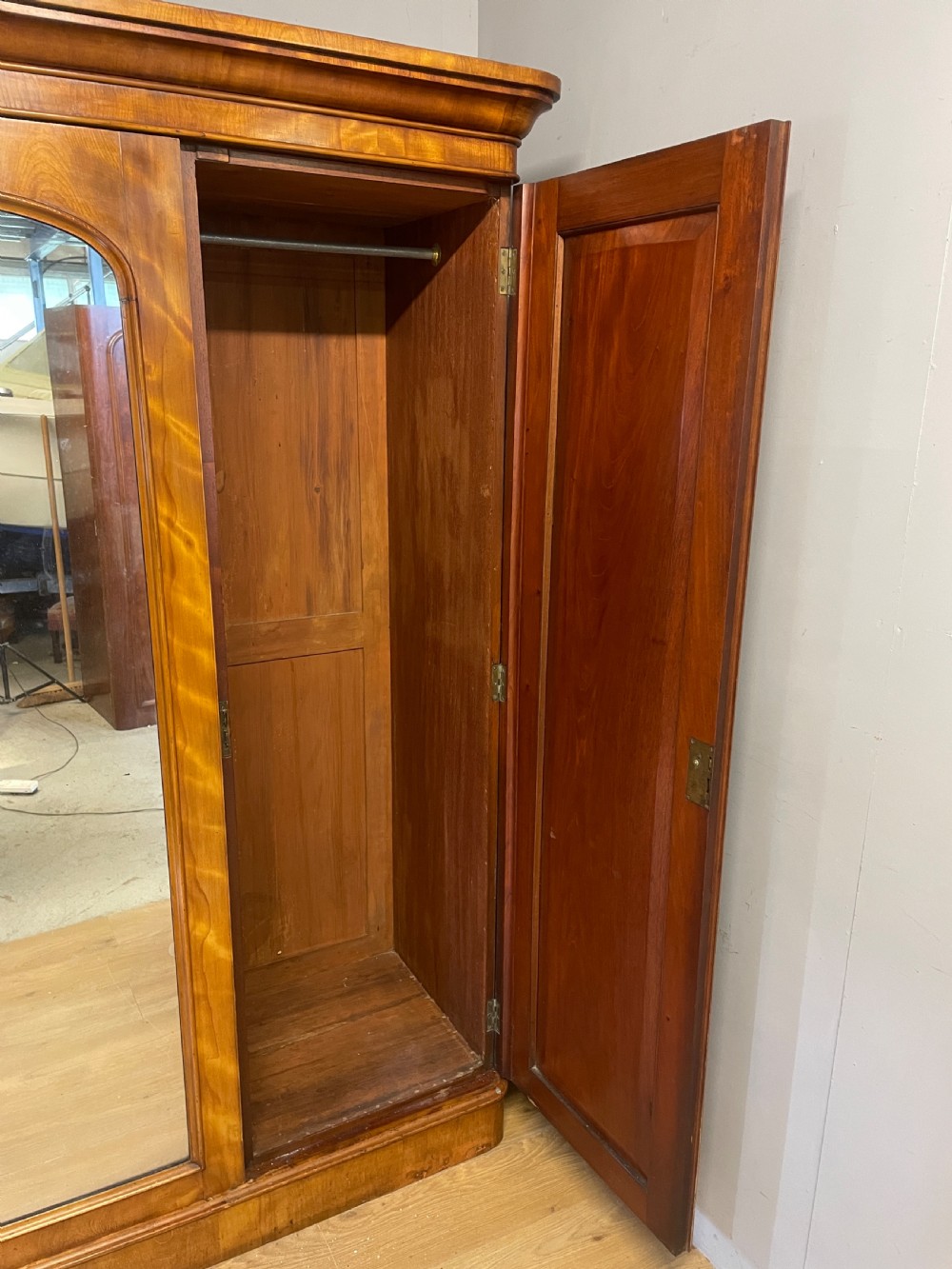 Country House satin birch triple wardrobe circa 1880 View VII