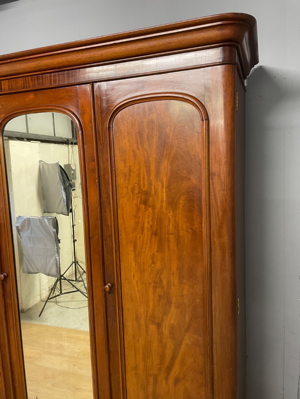 Large country house mahogany triple wardrobe circa 1880  View V