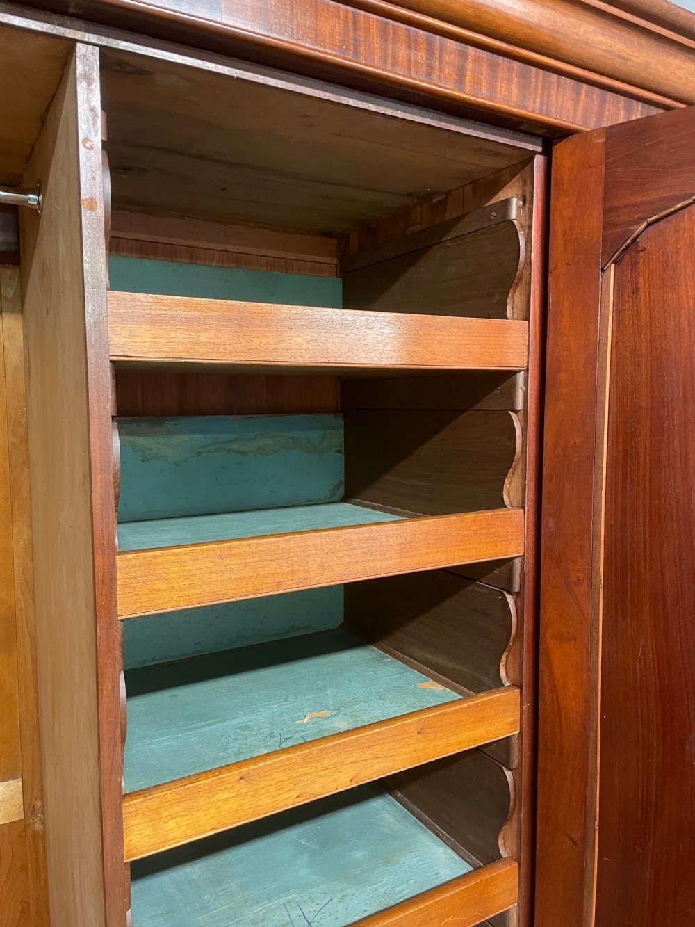 Large country house mahogany triple wardrobe circa 1880  View VII