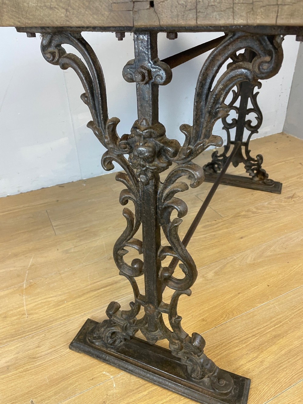 Nineteenth century cast iron garden table circa 1880  View V