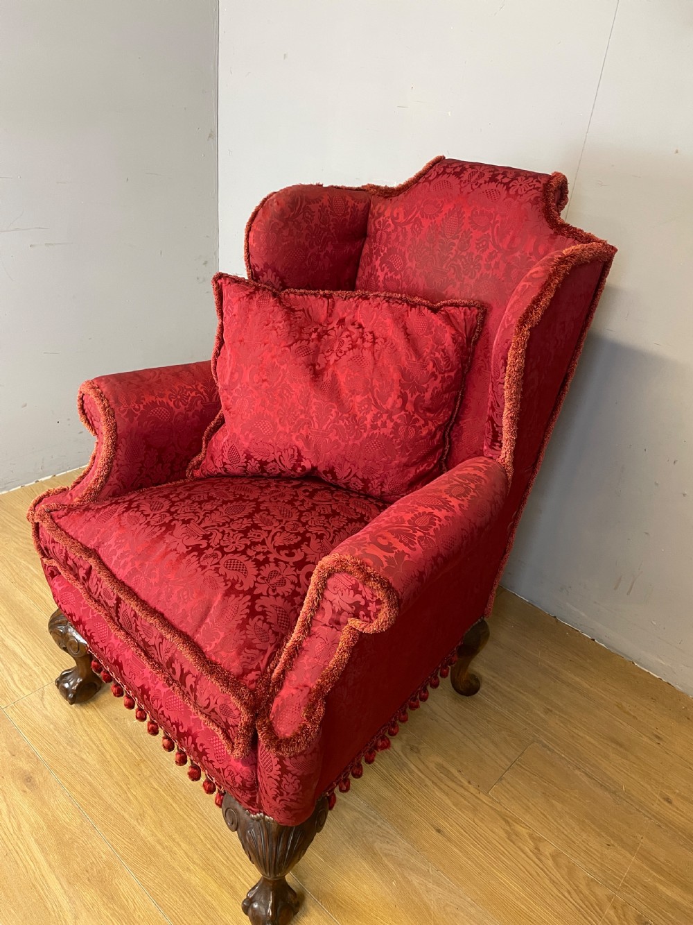 Late C19TH country house winged armchair circa 1880 View X