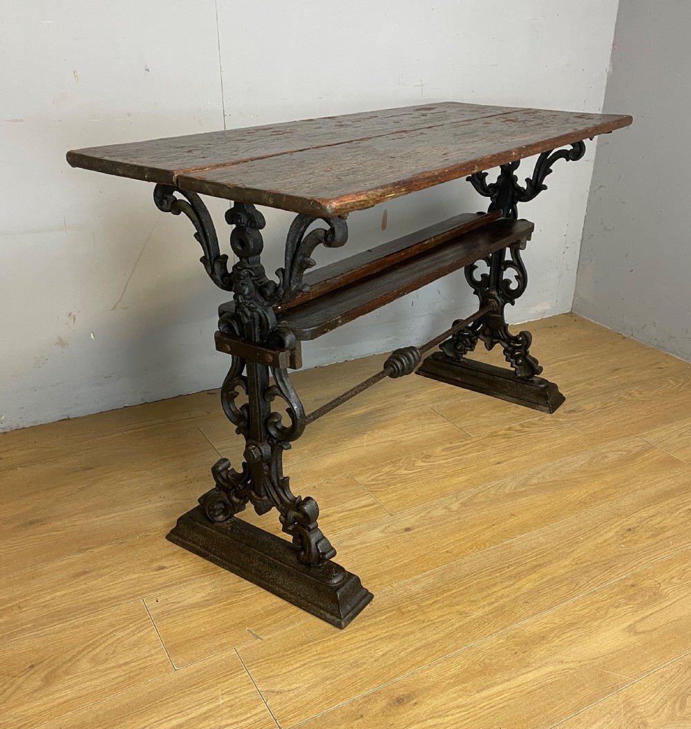 C19TH cast iron pub table 
