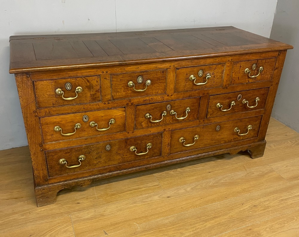 C18th Lancashire oak mule chest 