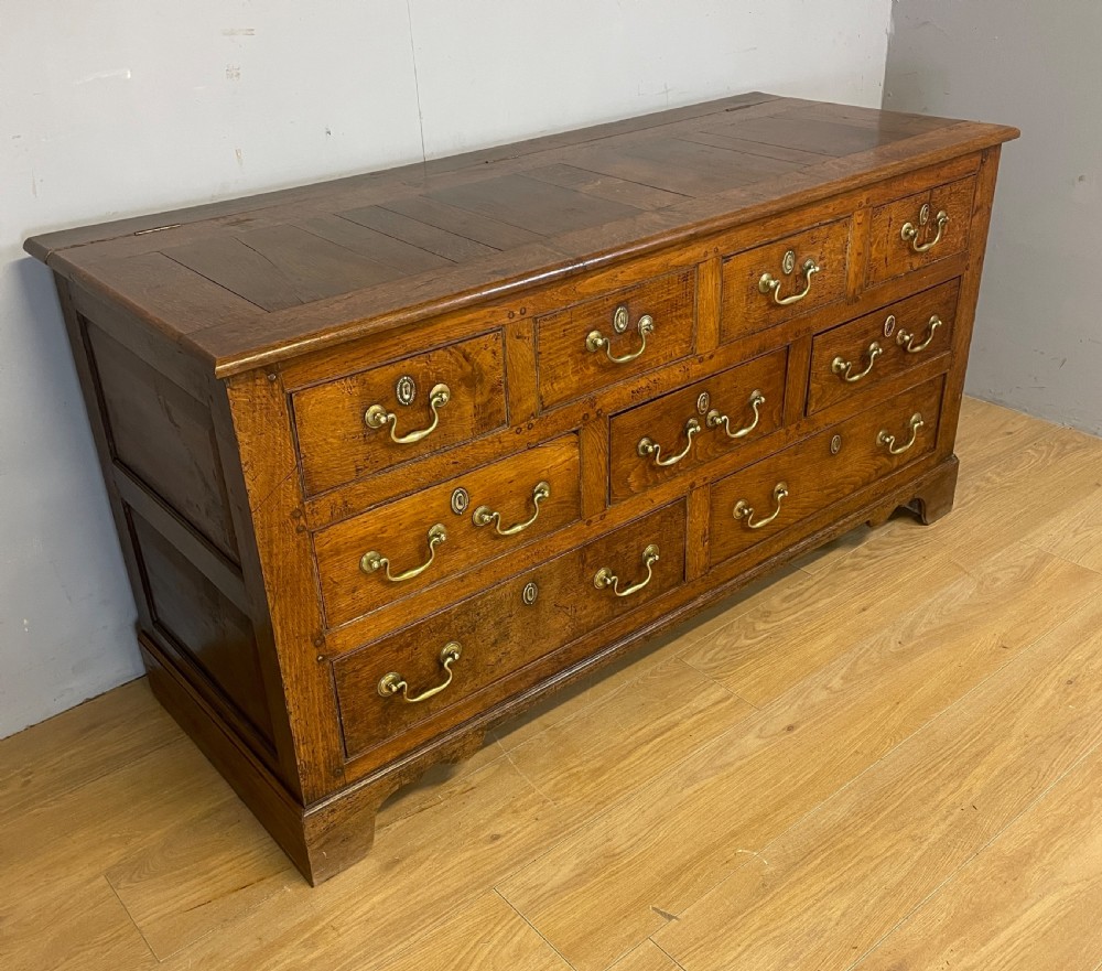 C18th Lancashire oak mule chest  View II