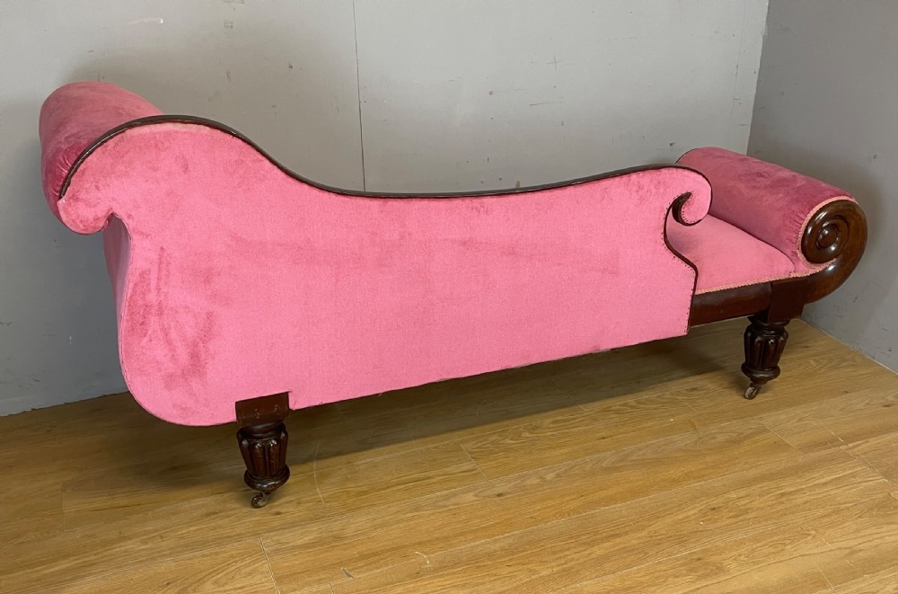 C19TH mahogany framed chaise longue  View VII