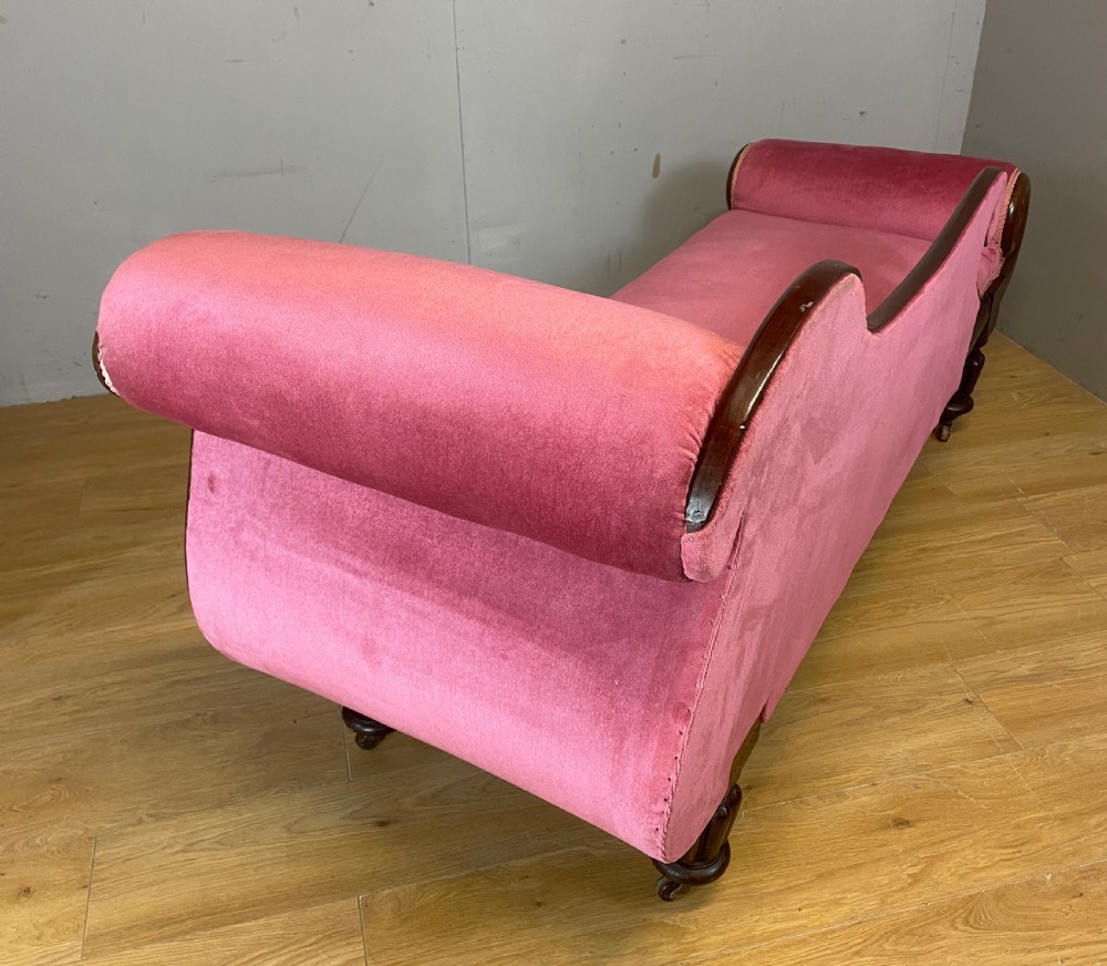 C19TH mahogany framed chaise longue  View VIII