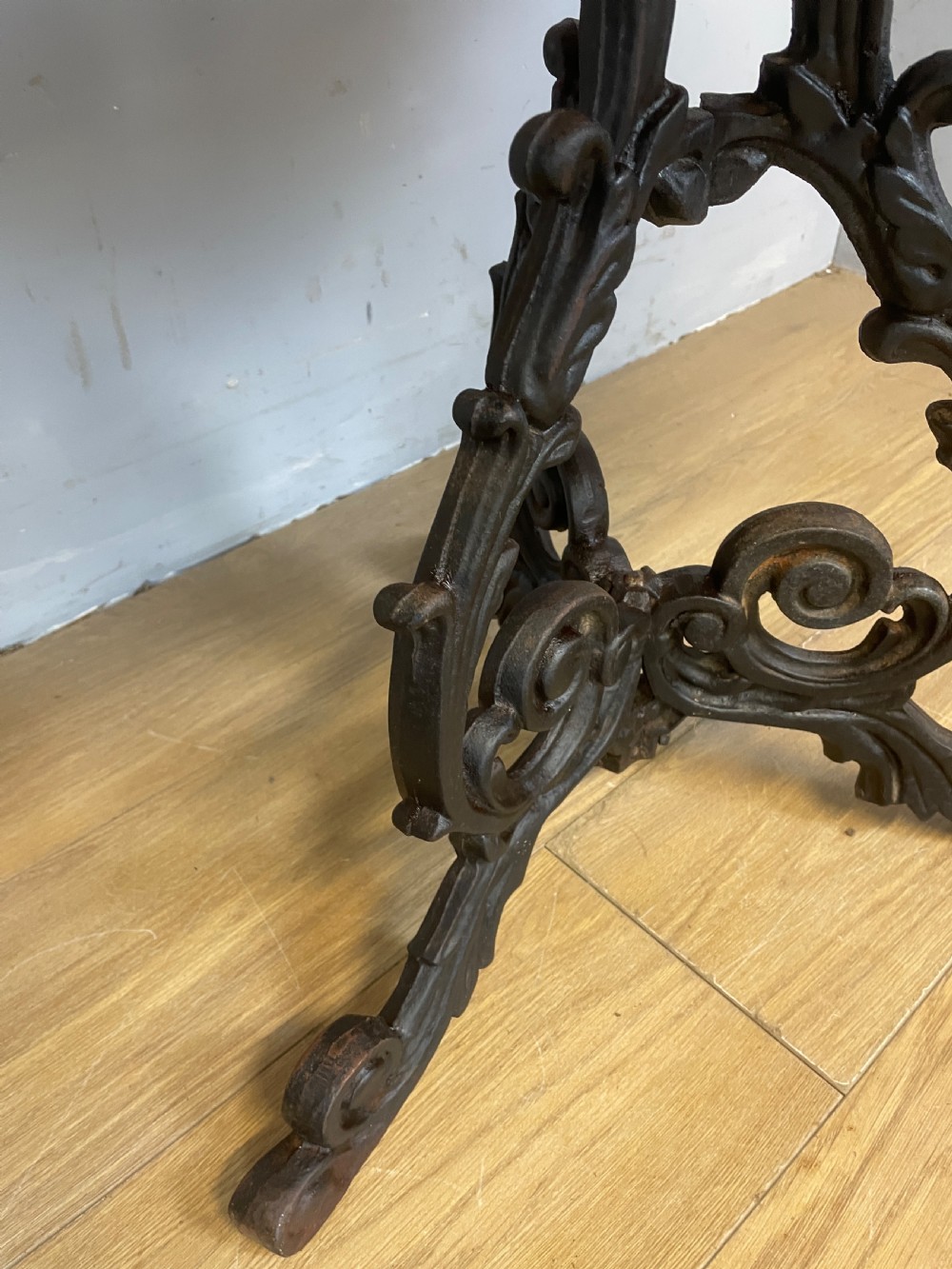 C19TH cast iron table with Carrara marble top  View IV