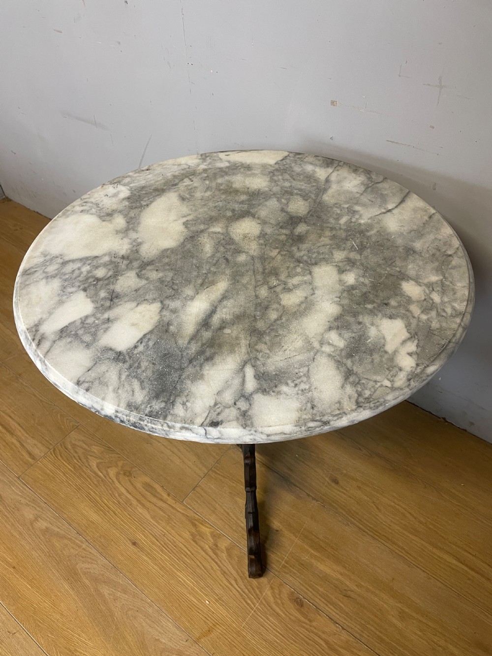 C19TH cast iron table with Carrara marble top  View VI