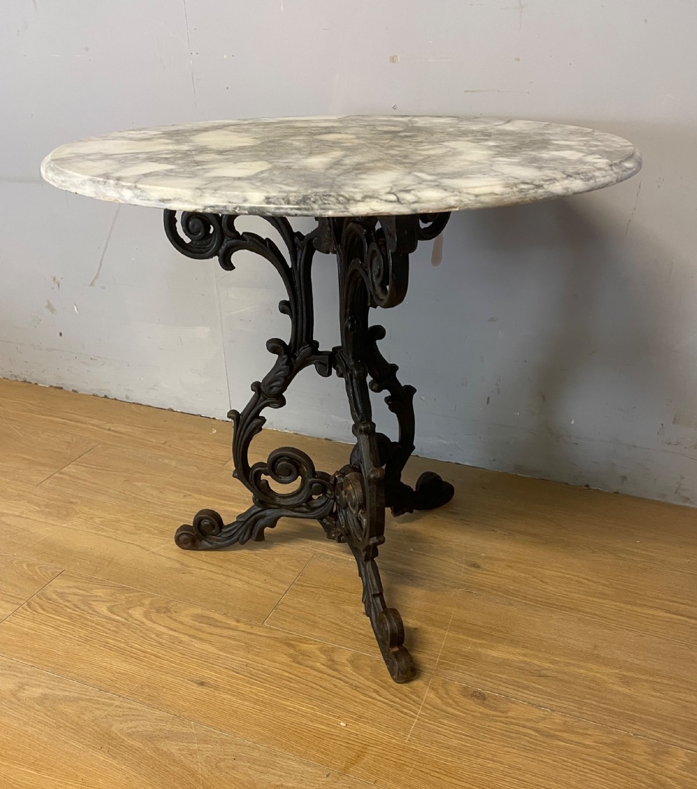 C19TH cast iron table with Carrara marble top  View VII