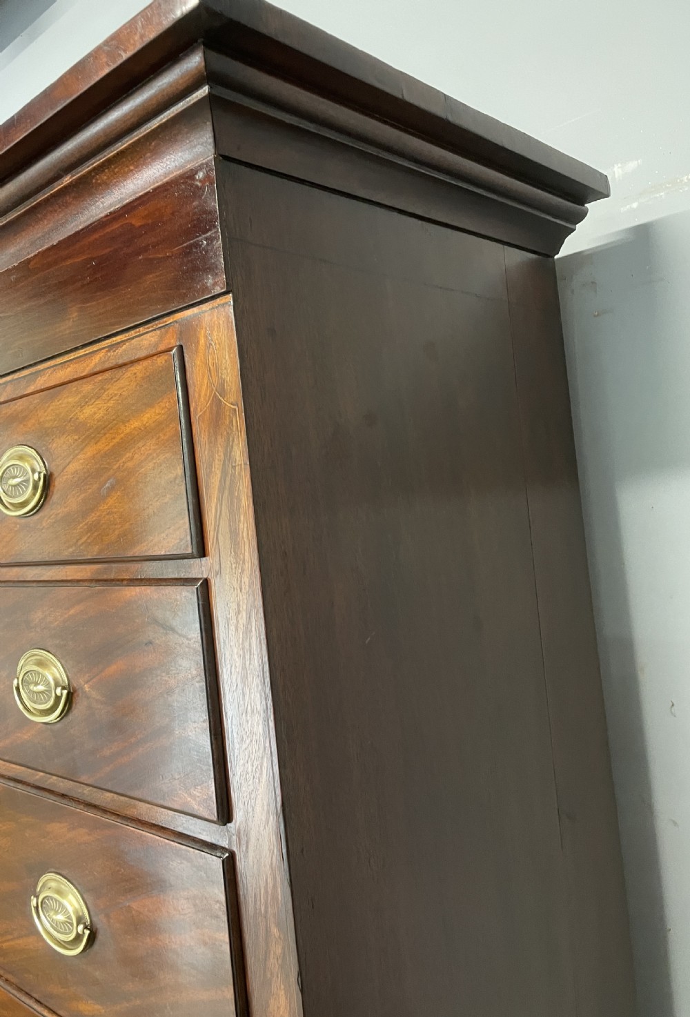 Georgian country house flame mahogany chest on chest  View XII