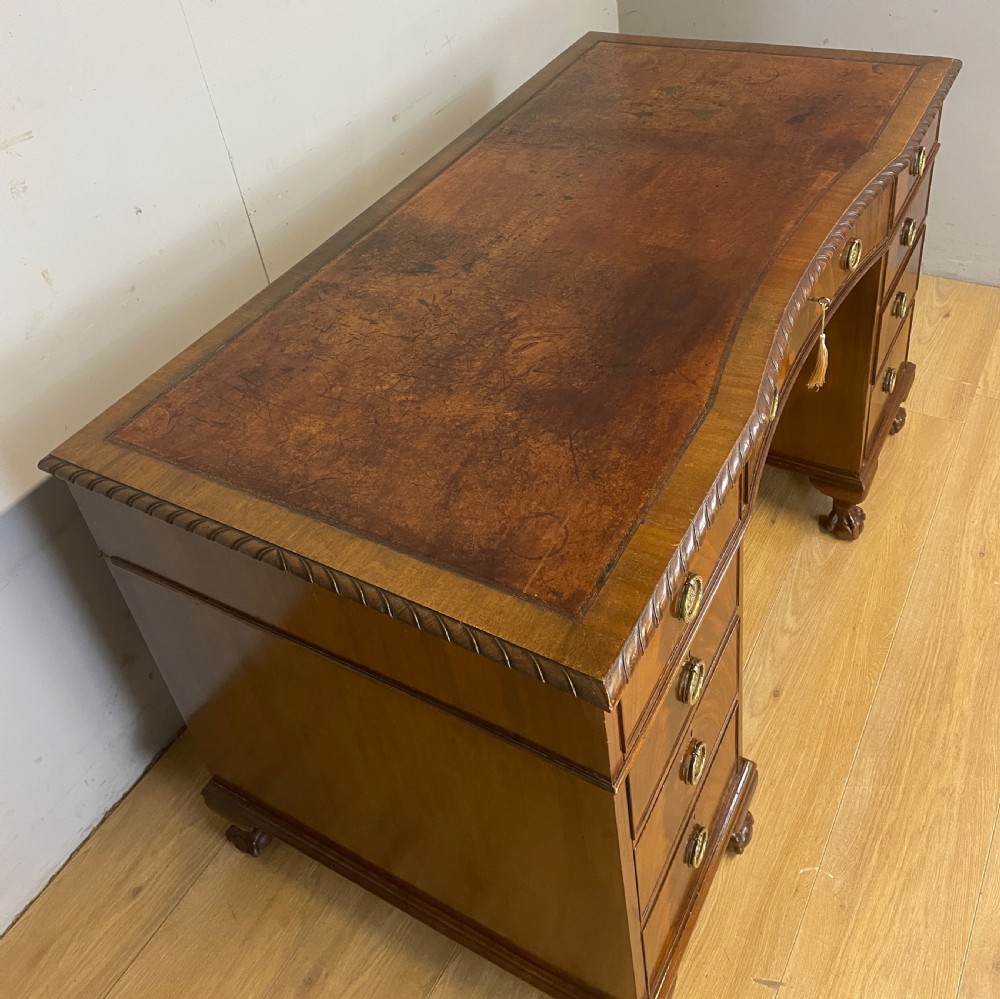 Mahogany Chippendale style desk on ball and claw feet circa 1920  View IV