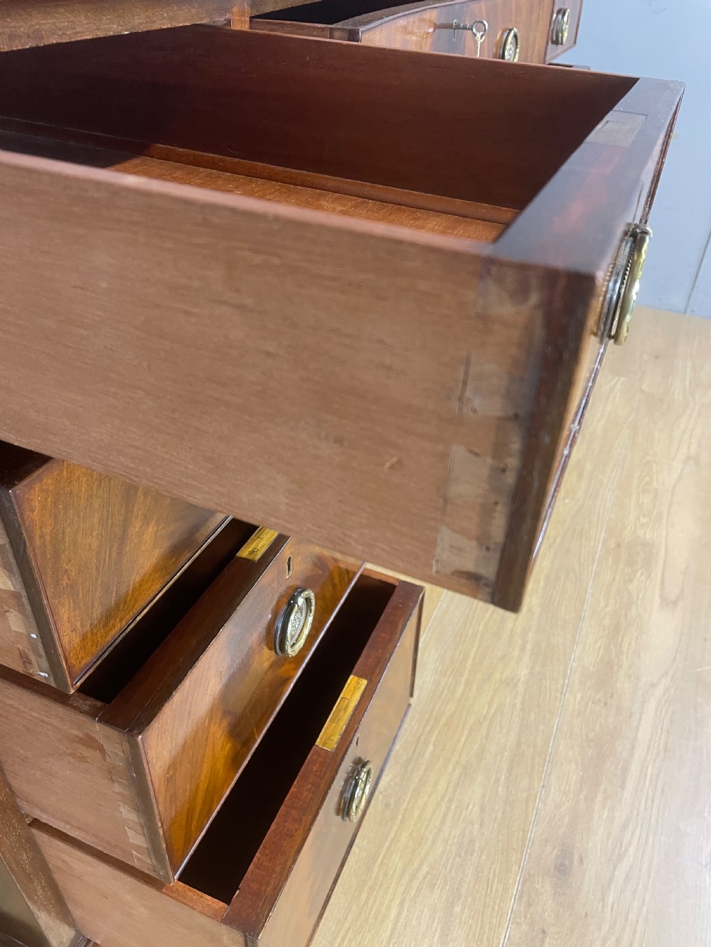 Mahogany Chippendale style desk on ball and claw feet circa 1920  View VII