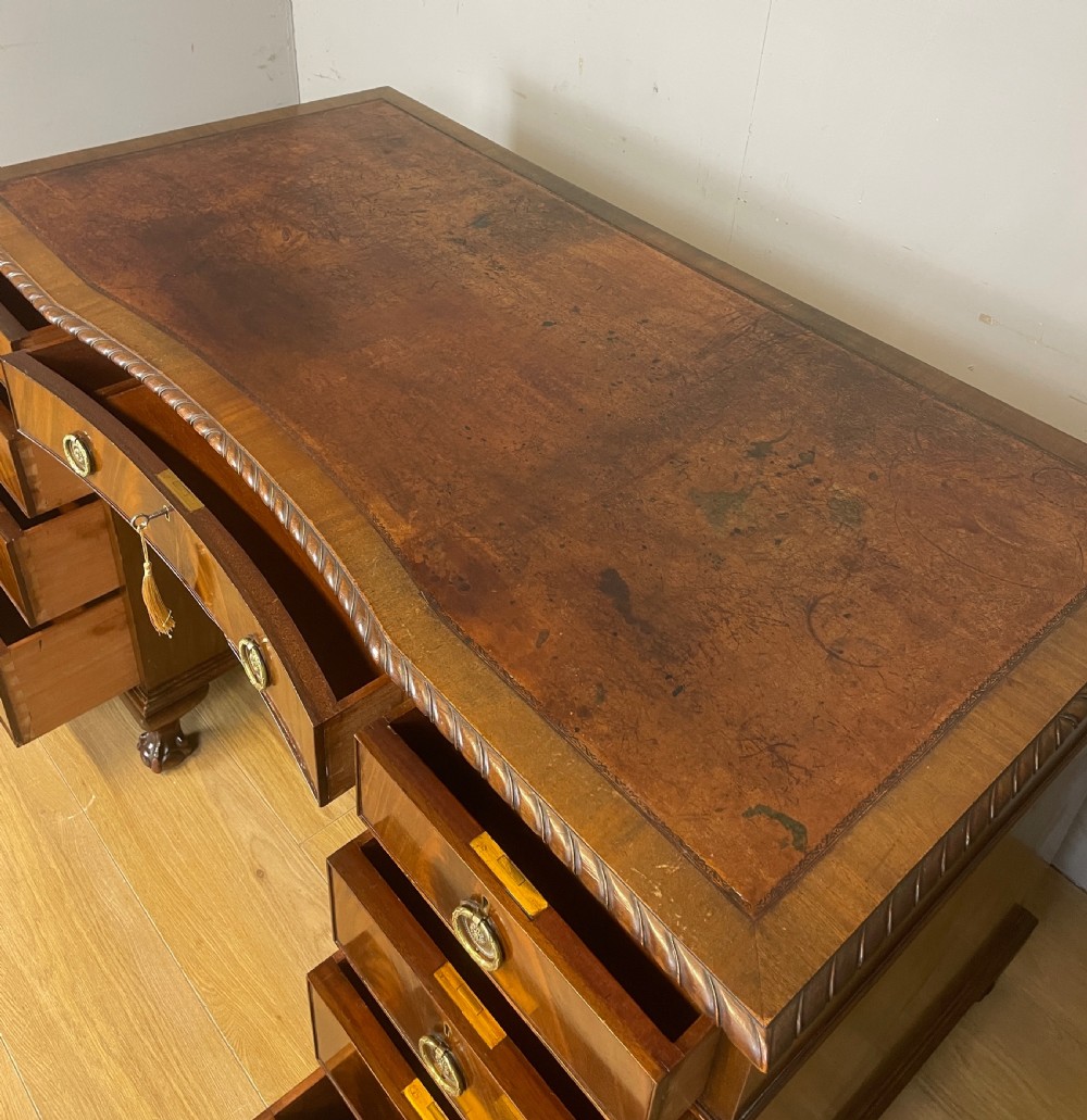 Mahogany Chippendale style desk on ball and claw feet circa 1920  View IX