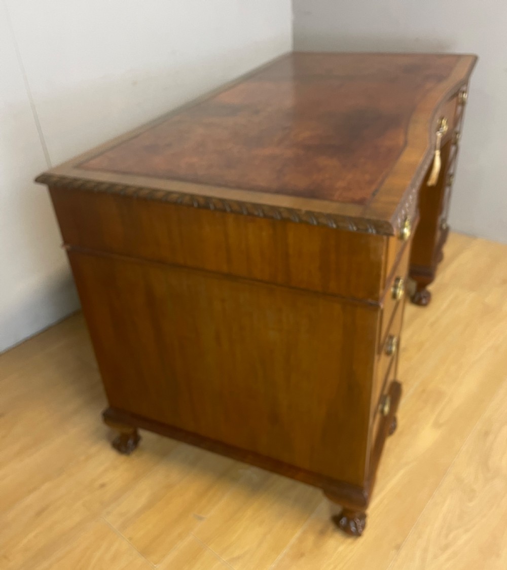 Mahogany Chippendale style desk on ball and claw feet circa 1920  View XI