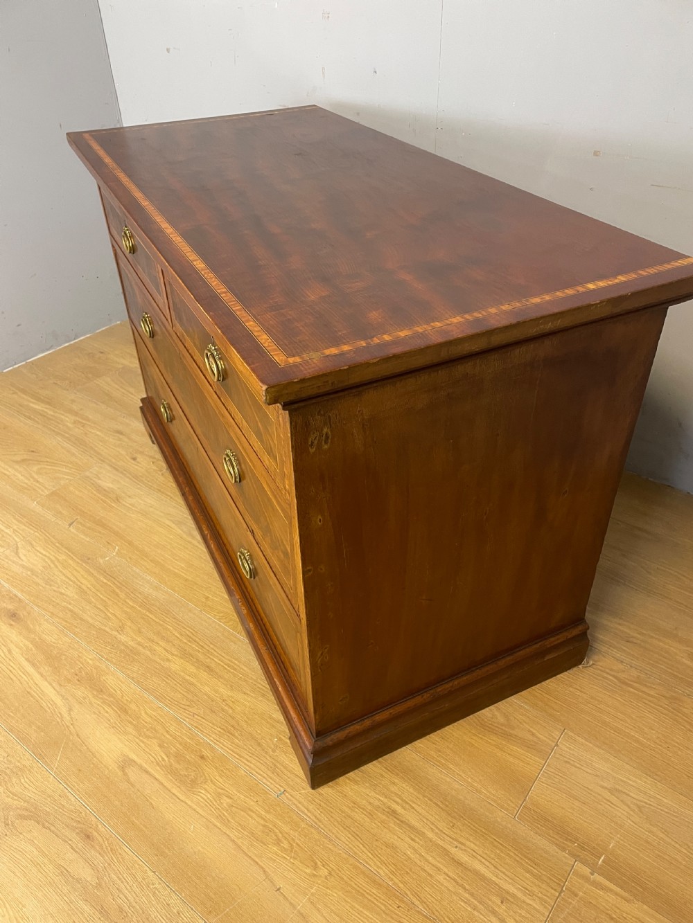  Late C19TH inlaid mahogany three height chest of drawers by Christopher Pratt Bradford View VII