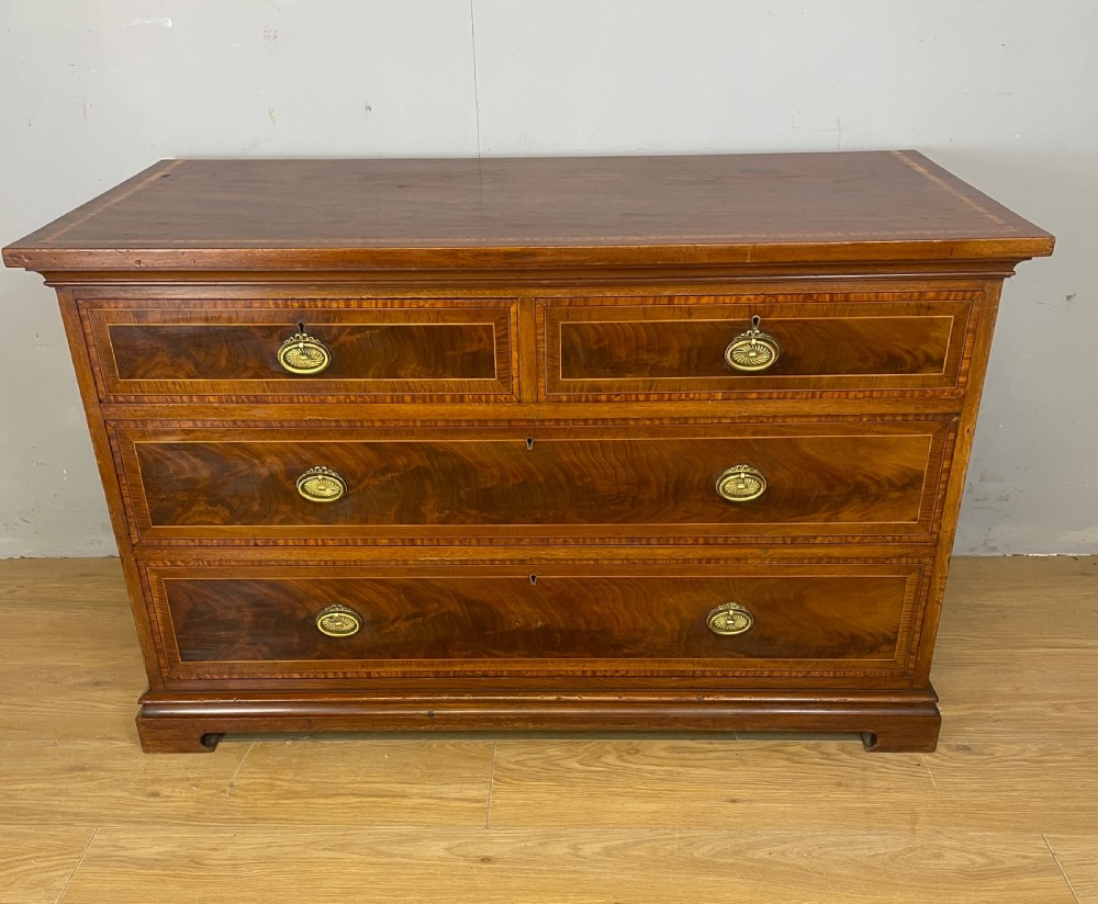  Late C19TH inlaid mahogany three height chest of drawers by Christopher Pratt Bradford View XII