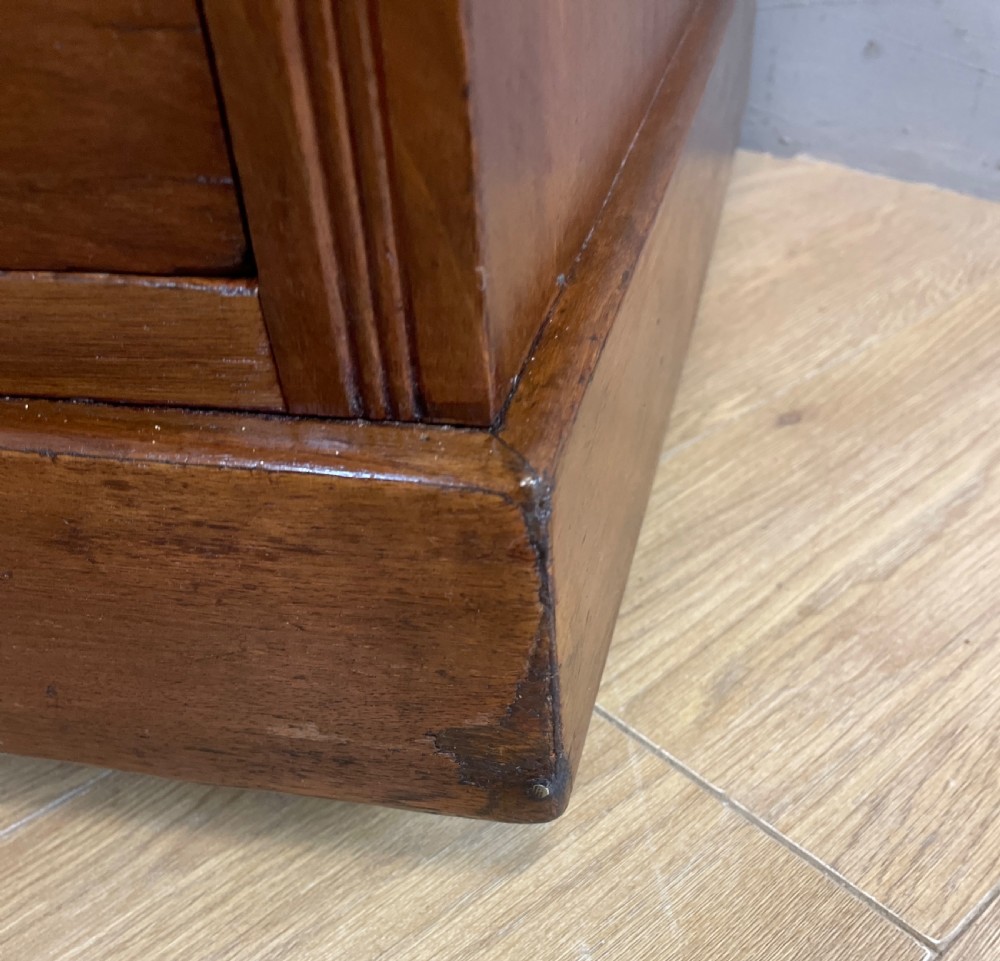 C19TH walnut three part pedestal desk with tooled leather top  View X