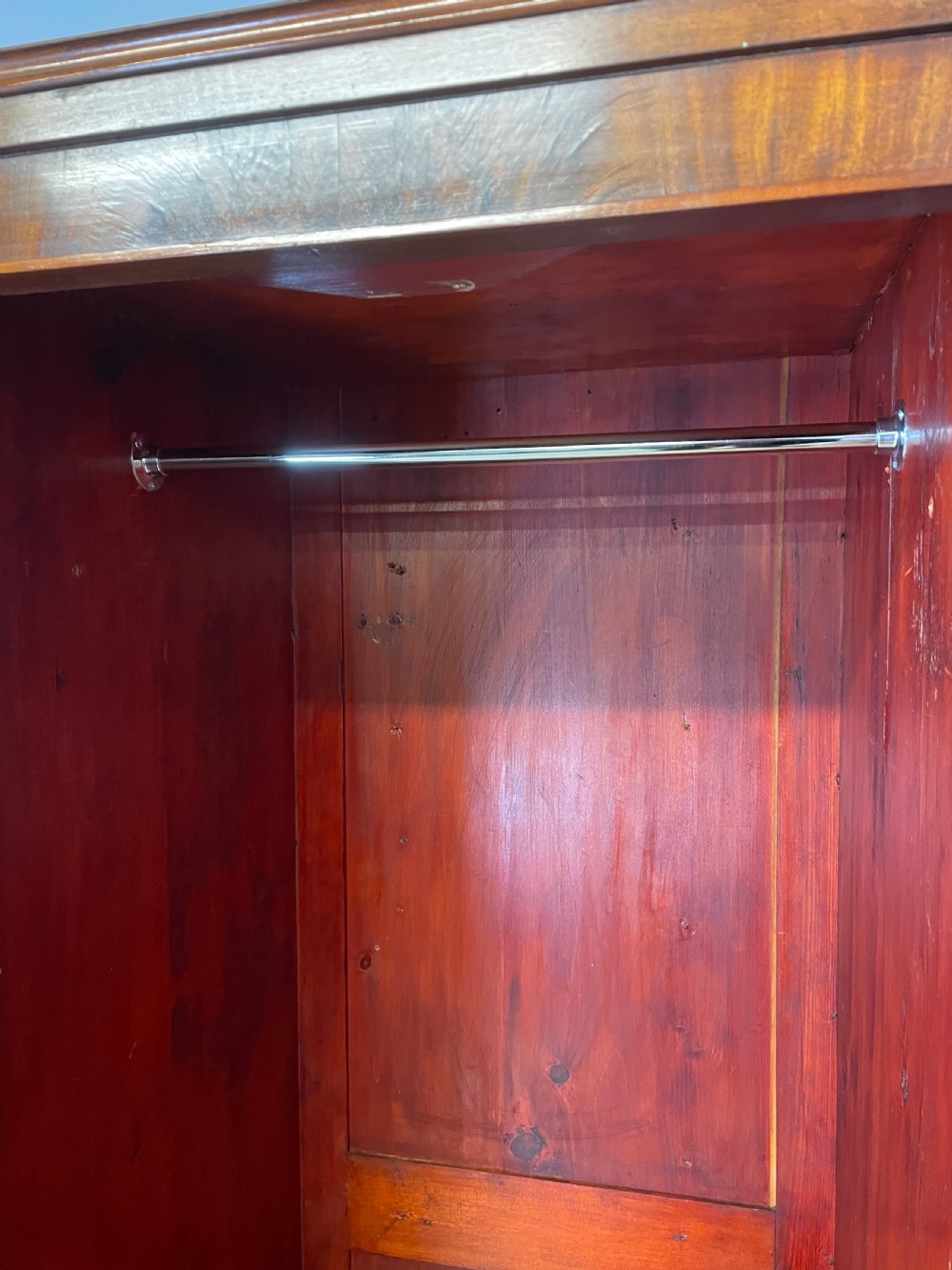 C19TH flame mahogany country house sentry box wardrobe  View VIII