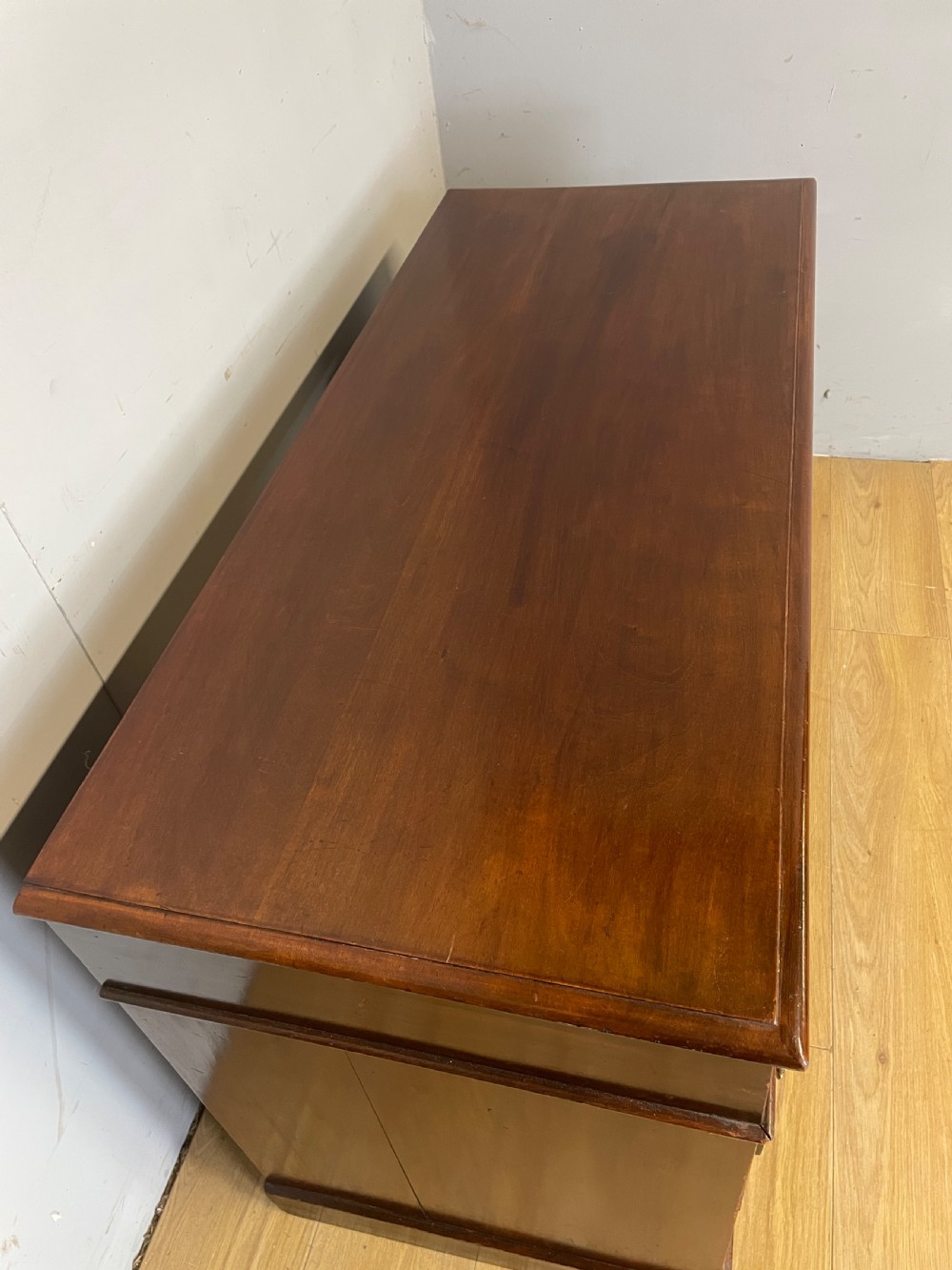 C19TH mahogany three part desk by Heal and Co London  View V