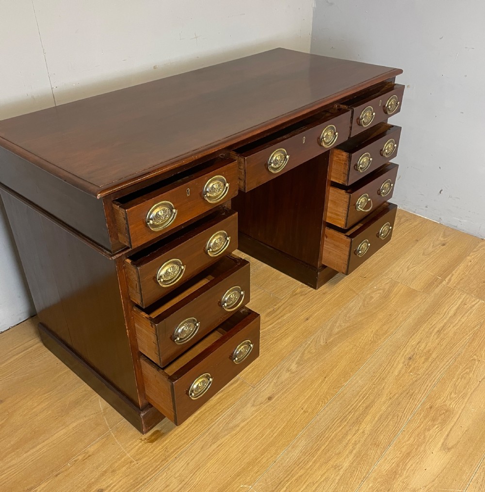 C19TH mahogany three part desk by Heal and Co London  View VII
