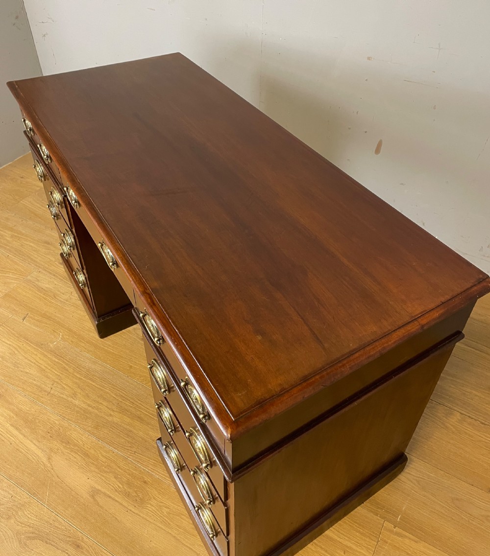 C19TH mahogany three part desk by Heal and Co London  View XIII