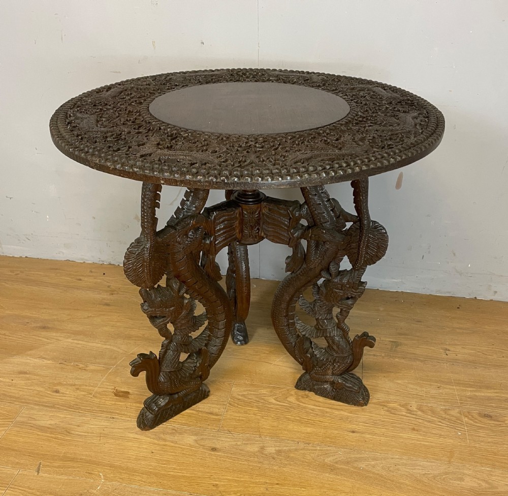 C19TH Burmese carved centre table  View III
