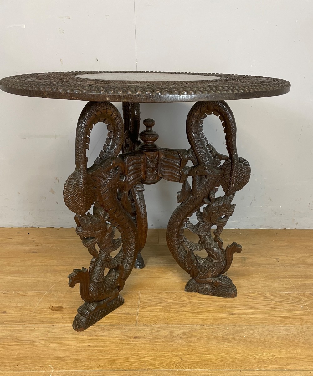 C19TH Burmese carved centre table  View VIII