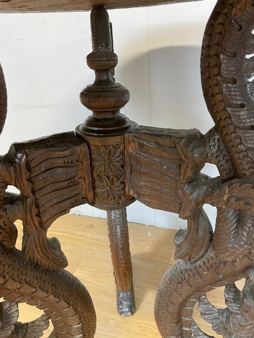 C19TH Burmese carved centre table  View XIII