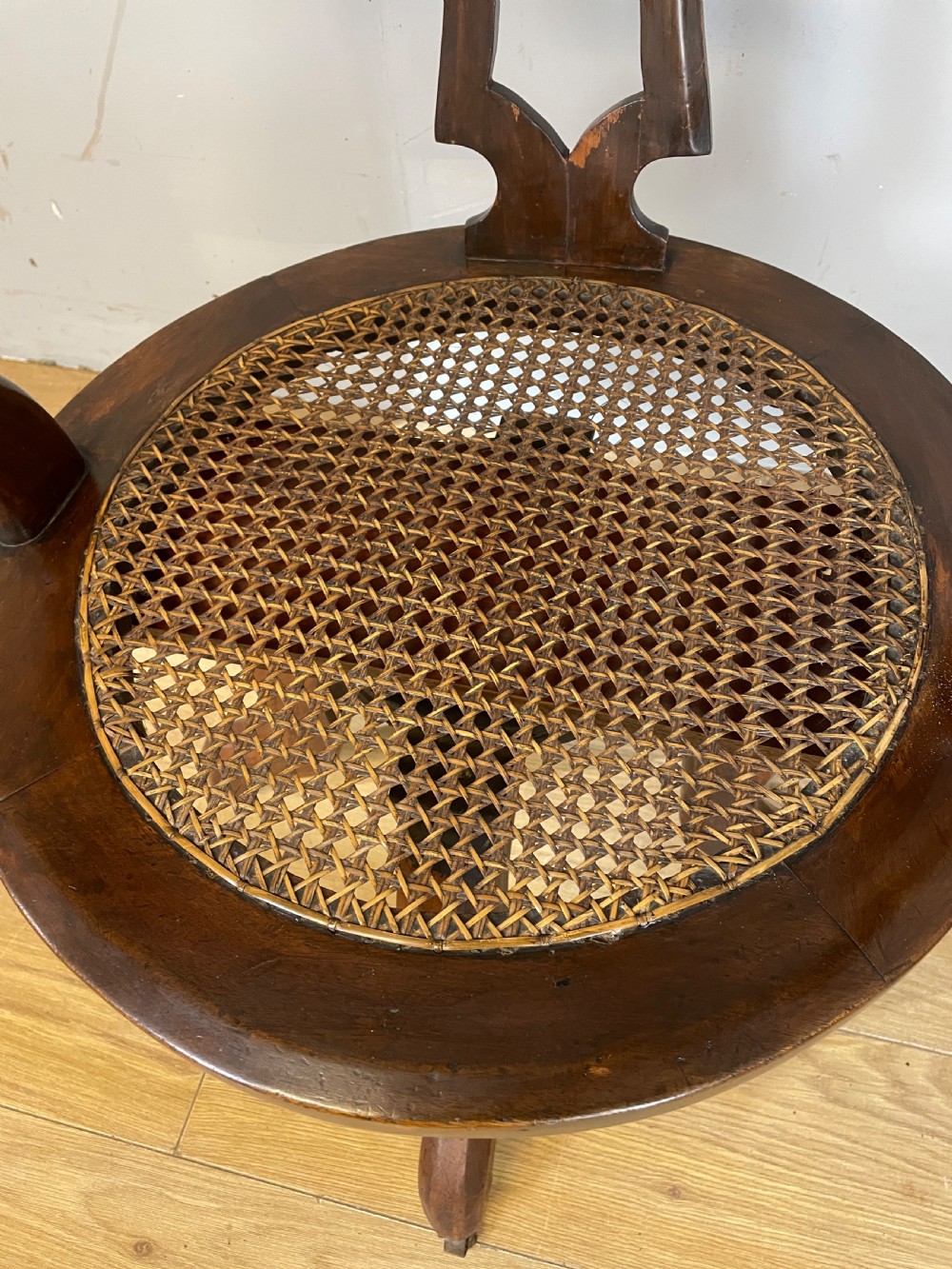 C19TH mahogany cane seated revolving desk chair View VIII