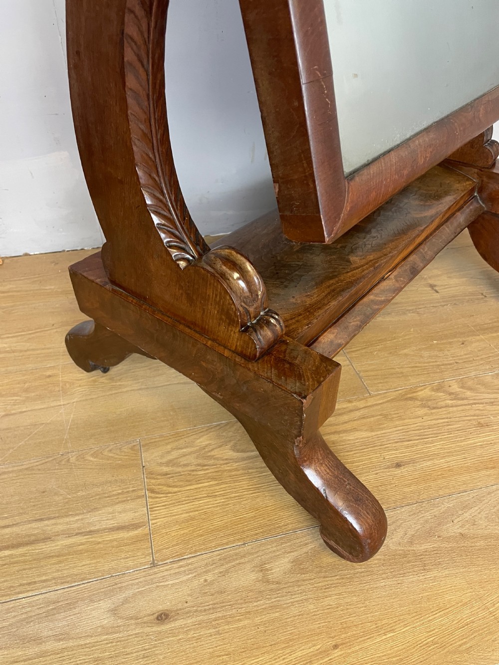 C19TH mahogany cheval mirror in original condition  View III