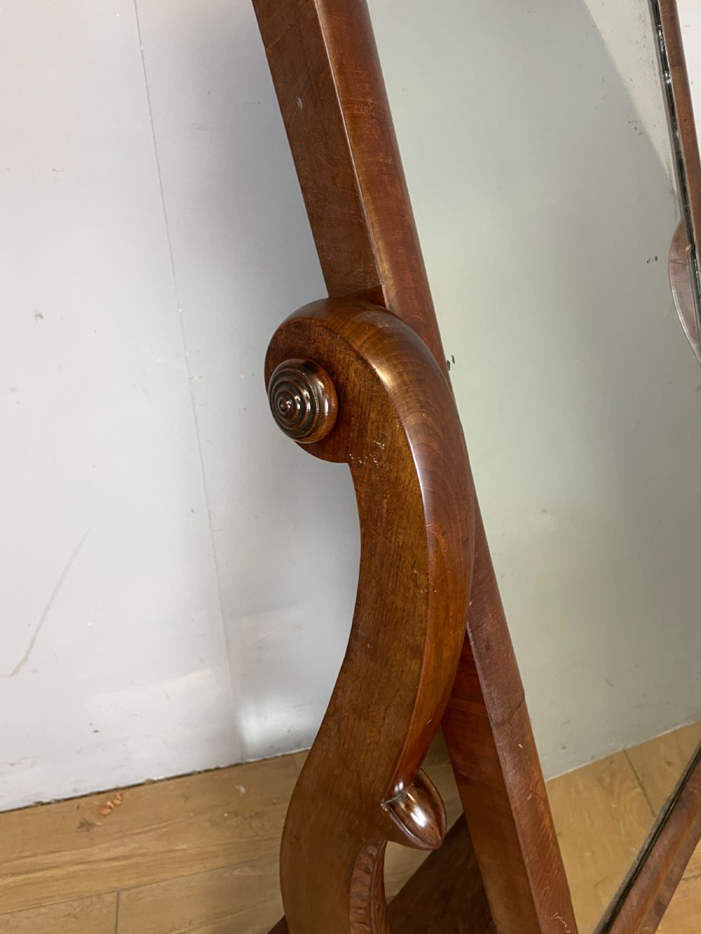 C19TH mahogany cheval mirror in original condition  View IV