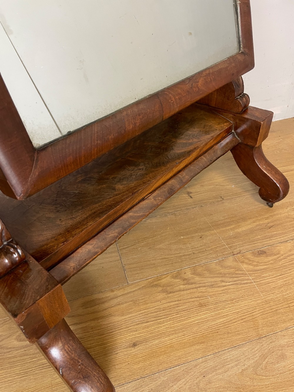 C19TH mahogany cheval mirror in original condition  View VIII