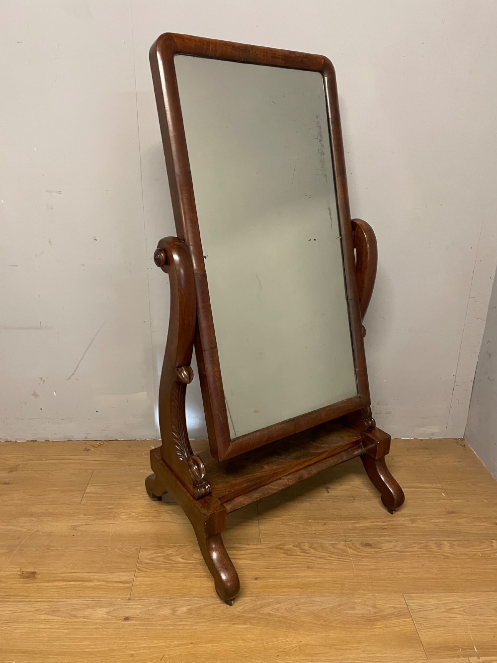 C19TH mahogany cheval mirror in original condition  View XI