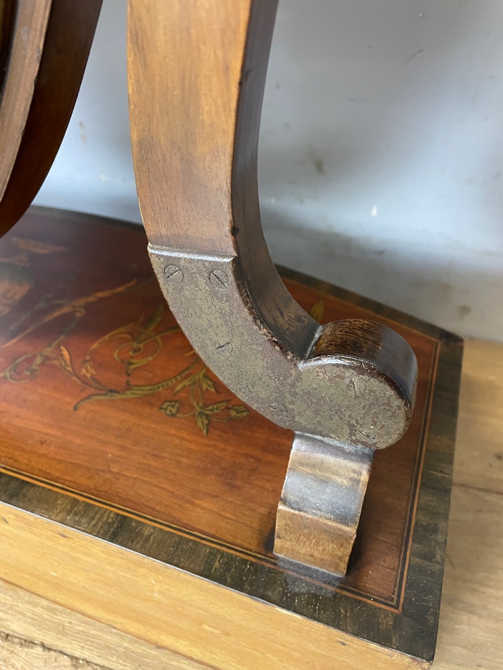 C19TH Sheraton revival mahogany swing mirror with marquetry inlay  View XII