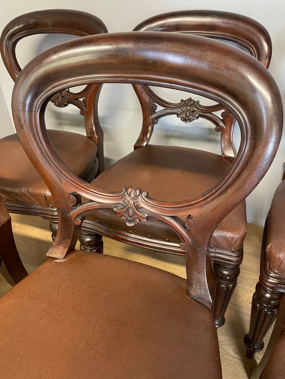 C19TH set of eight mahogany balloon back chairs by a London maker View V