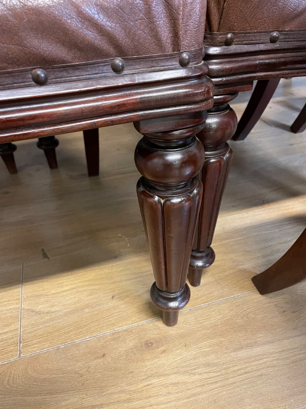 C19TH set of eight mahogany balloon back chairs by a London maker View XII