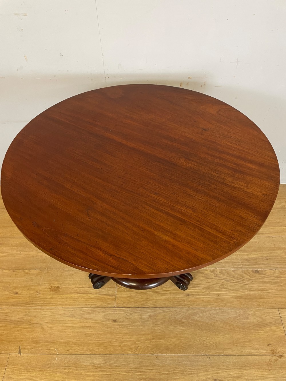 C19TH mahogany circular tilt top centre or breakfast table  View IV