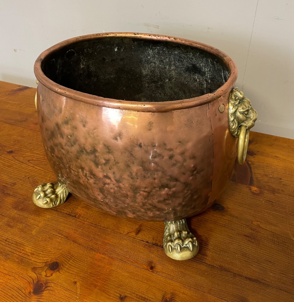 Georgian copper coal box with lid in good original condition  View V