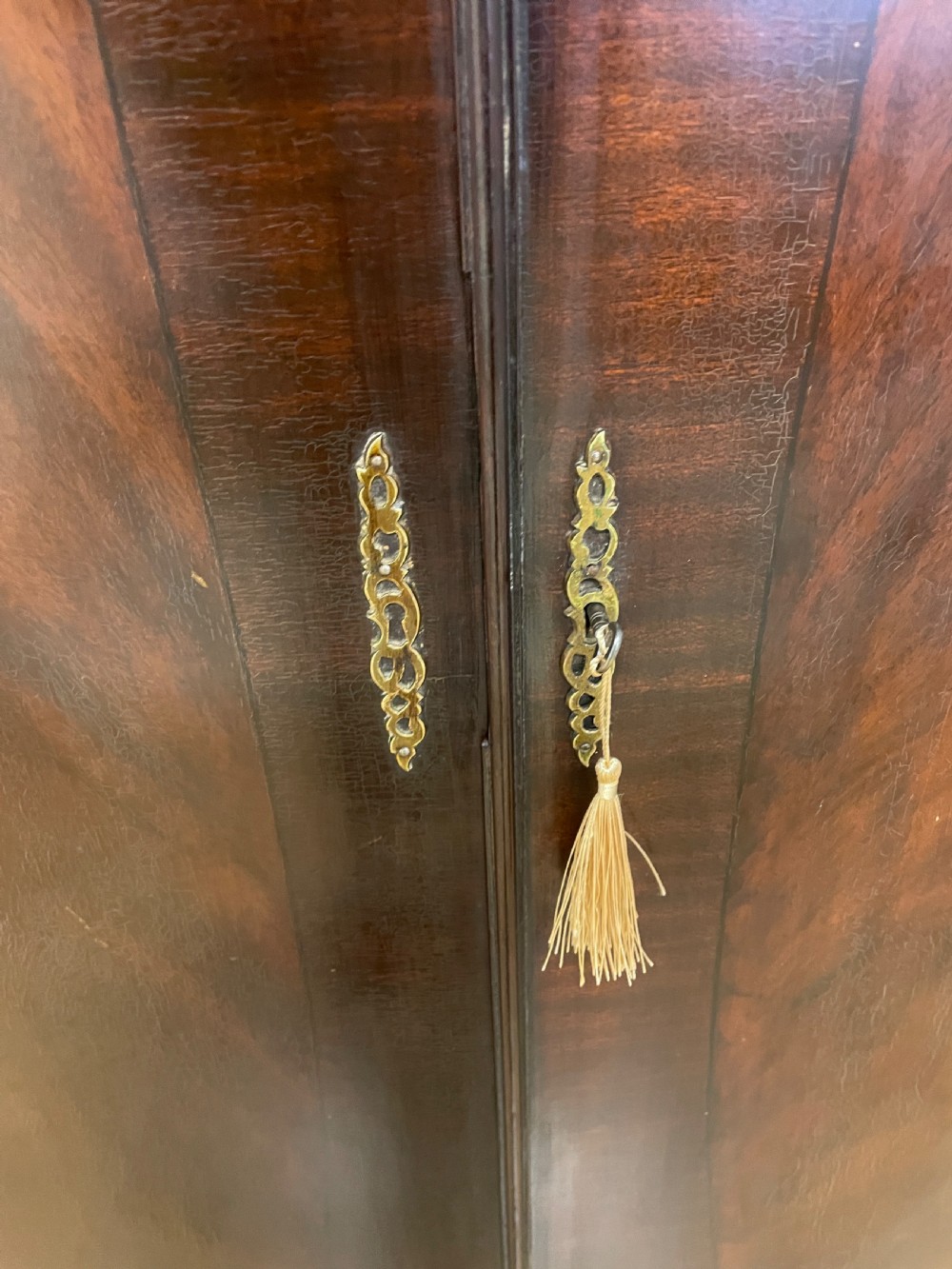 C19TH bow front flame mahogany wardrobe  View IV