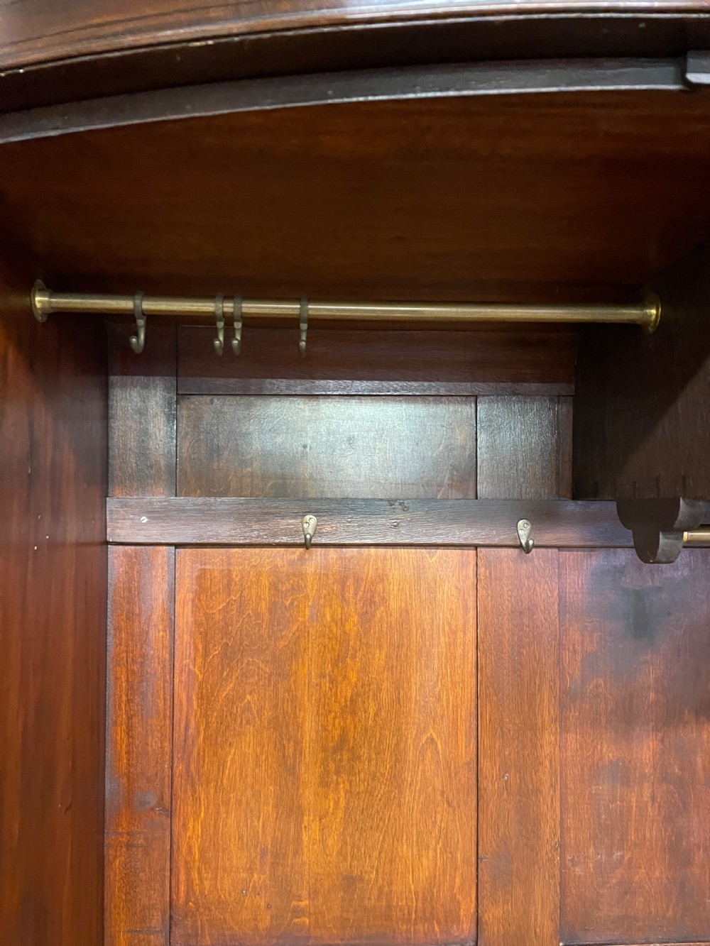 C19TH bow front flame mahogany wardrobe  View VI
