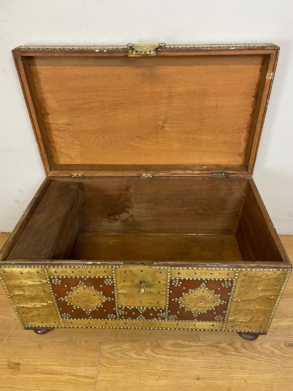 C19TH Zanzibar chest with original brass decoration  View VII