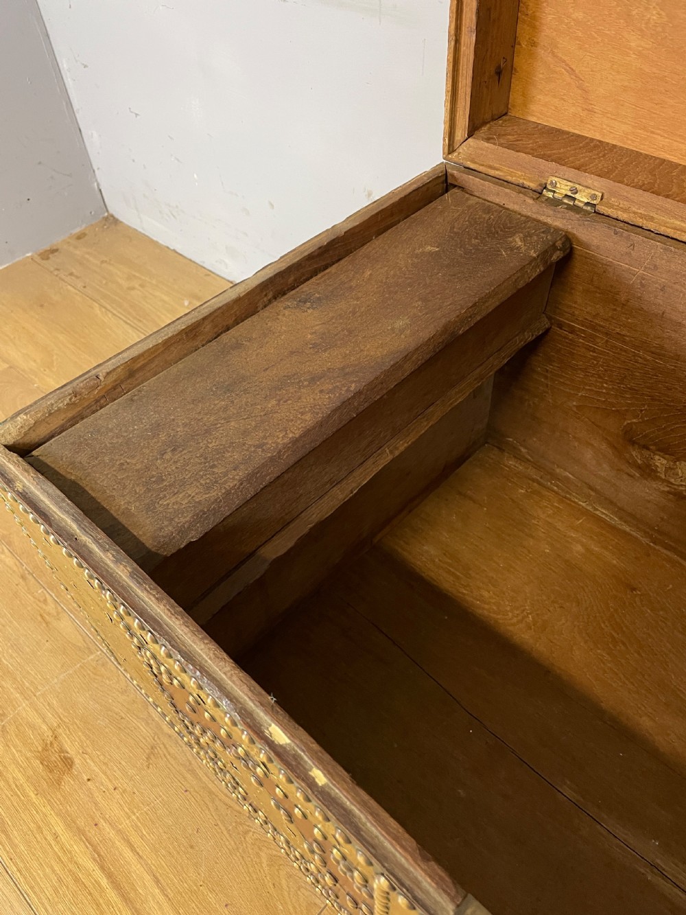C19TH Zanzibar chest with original brass decoration  View IX